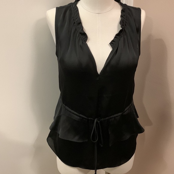 Cynthia Steffe Black Drawstring Sleeveless Top size small - Picture 3 of 10
